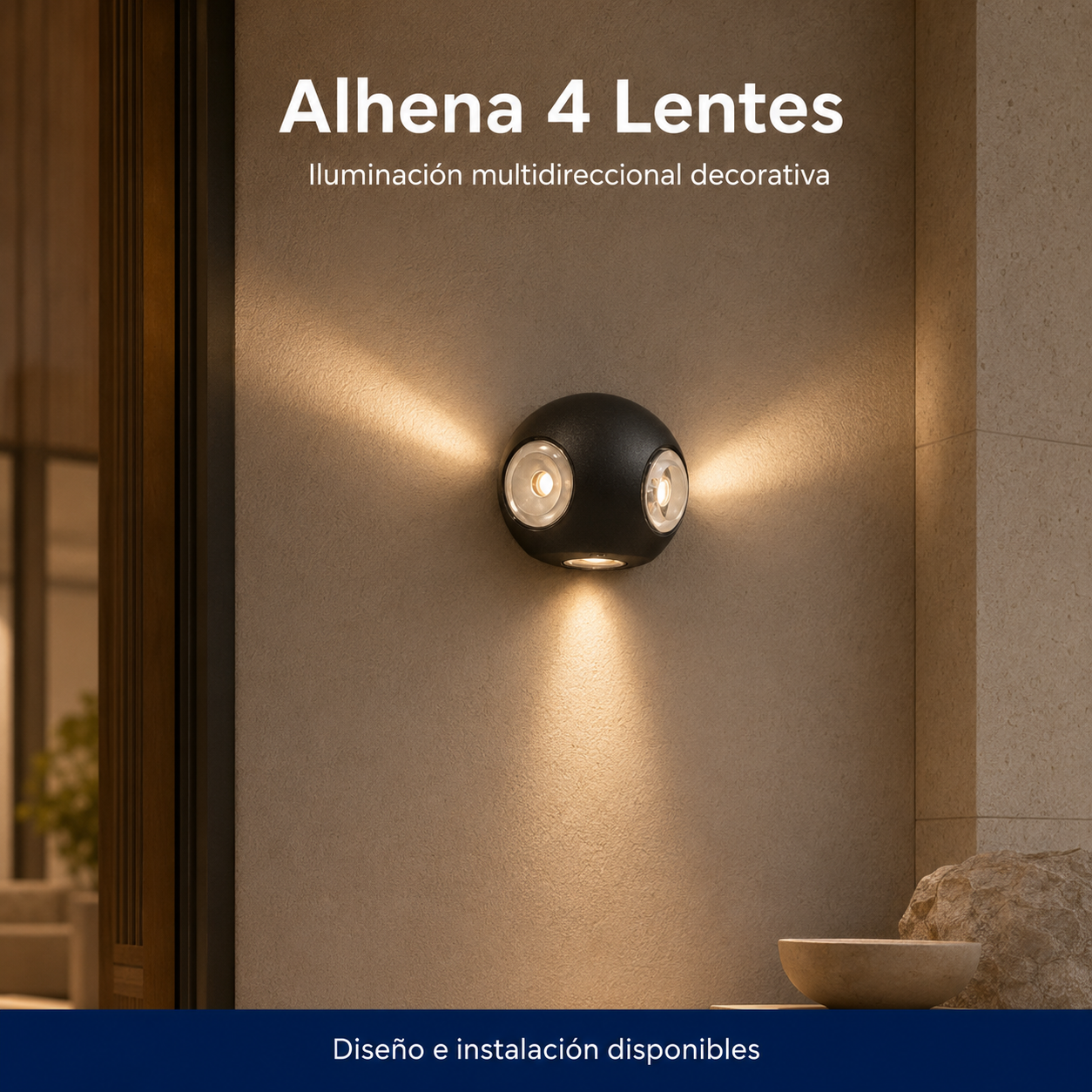 Alhena 4 Lentes instalado en ambiente interior o exterior
