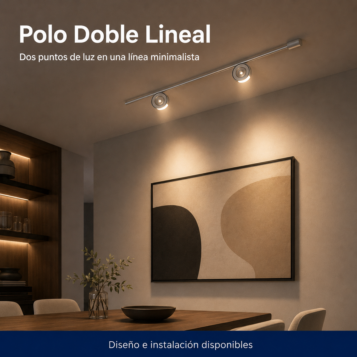 Polo Doble Lineal instalado en ambiente interior o exterior