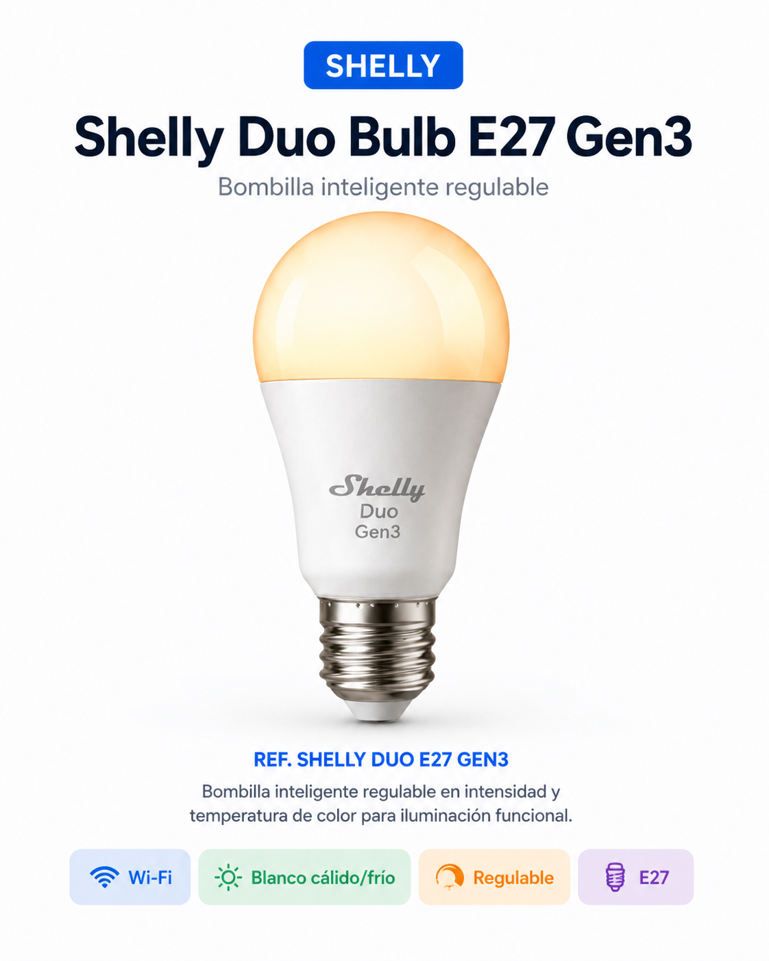 Shelly Duo Bulb E27 Gen3